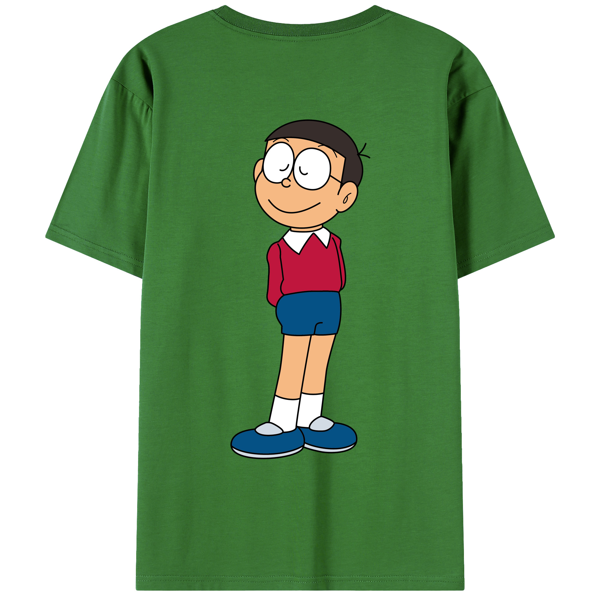 （画像用） ドラえもん 野比 のび太 Doraemon Nobita Nobi レディース半袖Tシャツ(バックプリント)